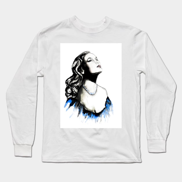 Veronica Lake Long Sleeve T-Shirt by Svetlana Pelin